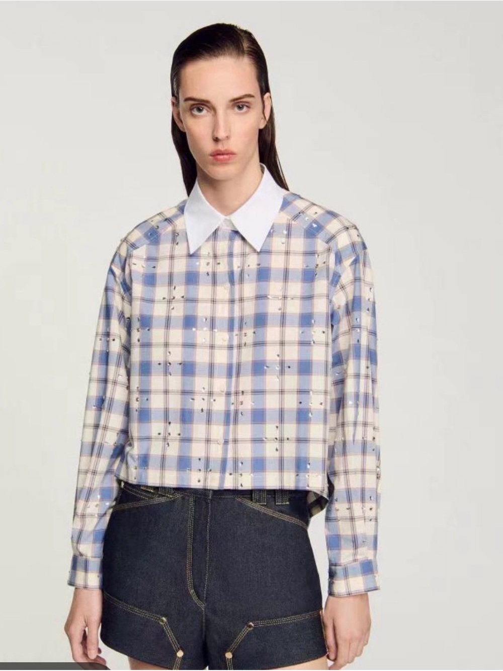 Sandro crystal Shirt NWOT